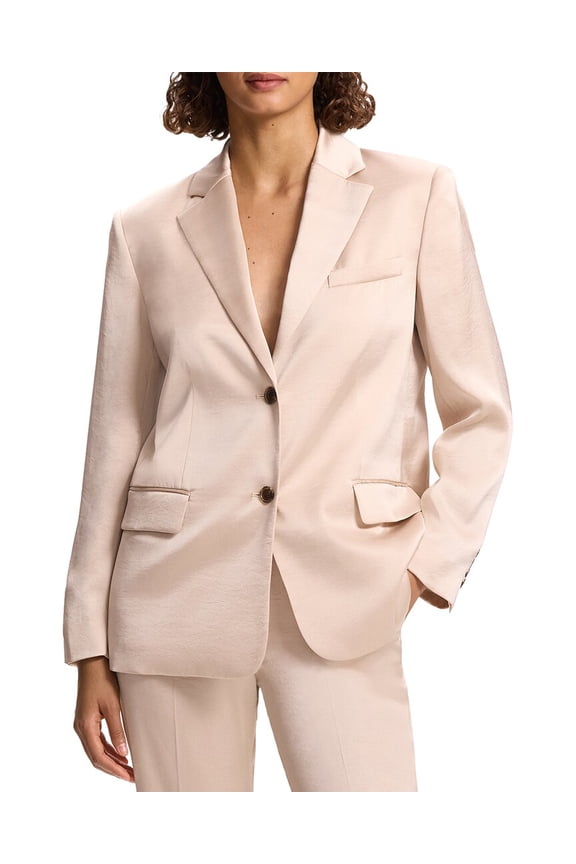 womens  Satin Blazer, M/L, Gold