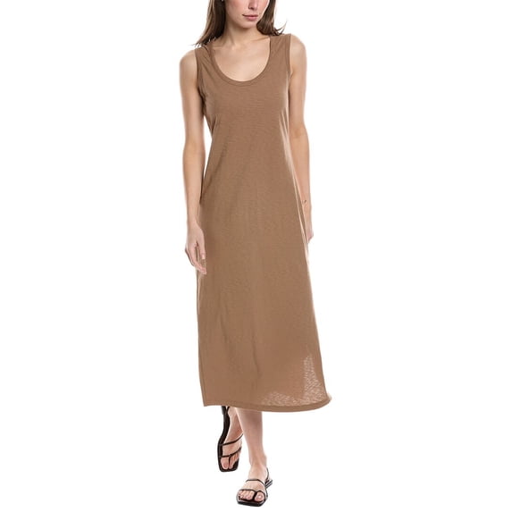 Theory womens Scoop Neck Midi Dress, s, Brown