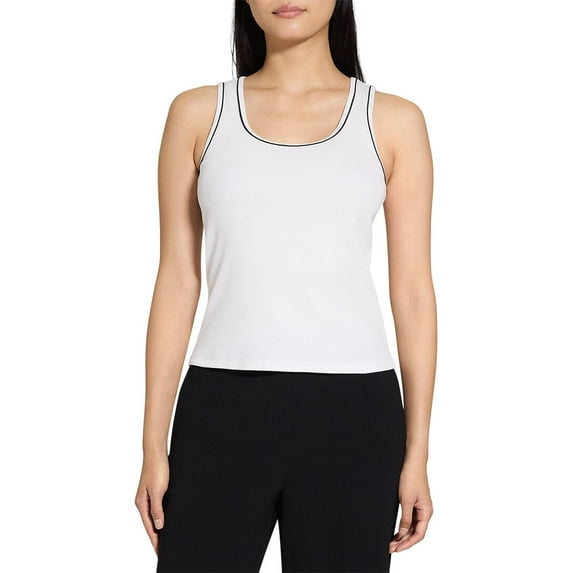 Theory womens Scoop Neck Tank, l, White