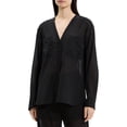 thumbnail image 1 of Theory womens  Sheer Lightweight Wool Shirt, m, Black, 1 of 3
