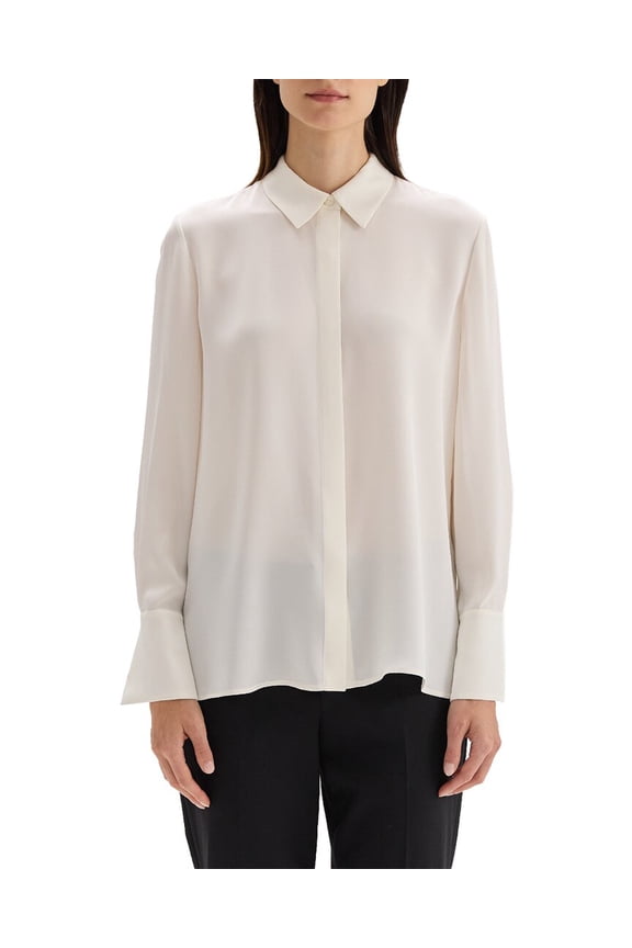 womens Silk Blouse, m, White