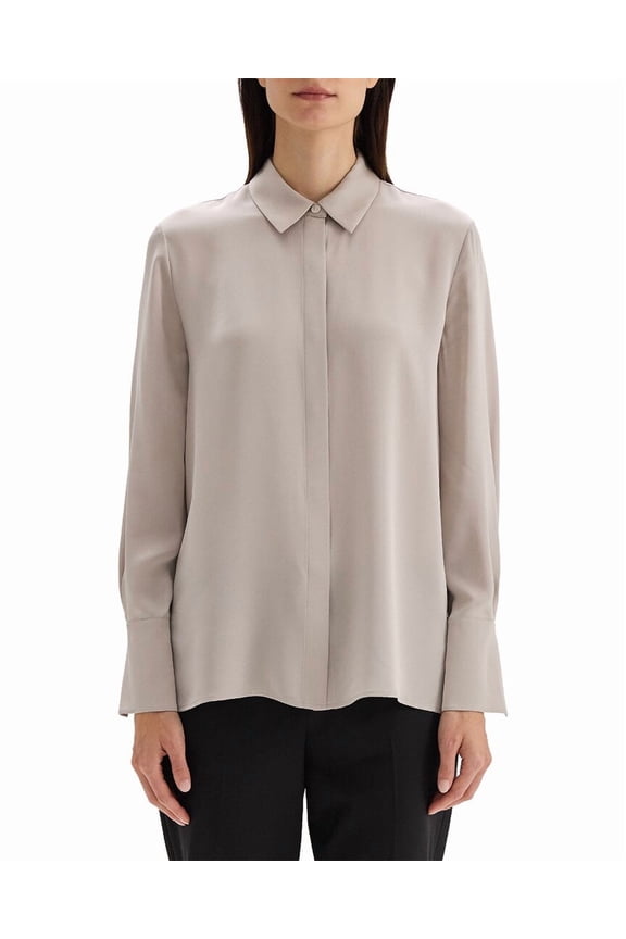 womens Silk Blouse, s, Grey