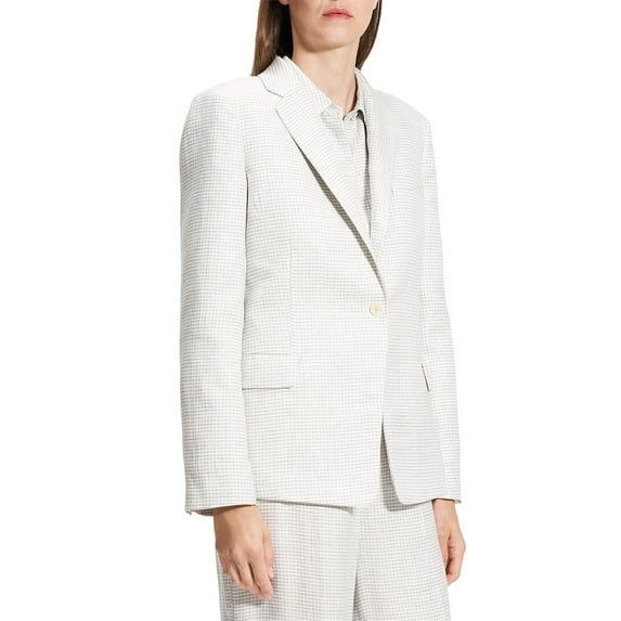 Theory womens Slim Fit Linen-Blend Blazer, 0