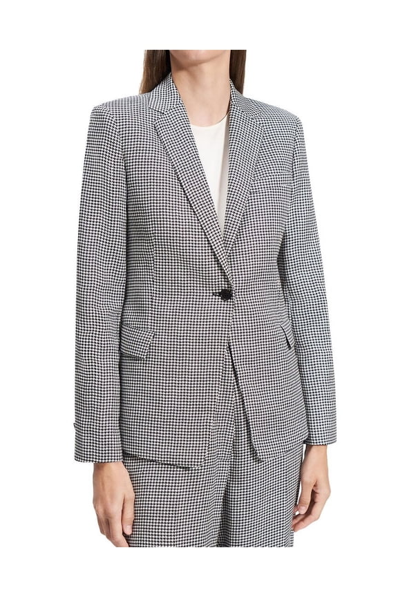 womens Slim Fit Linen-Blend Blazer, 4