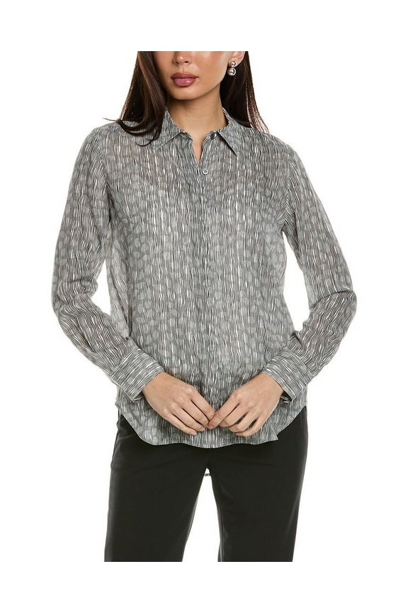 womens Sunaya Silk Top, L, Grey