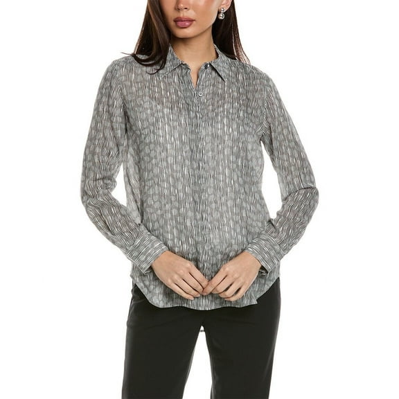 Theory womens  Sunaya Silk Top, p, Grey