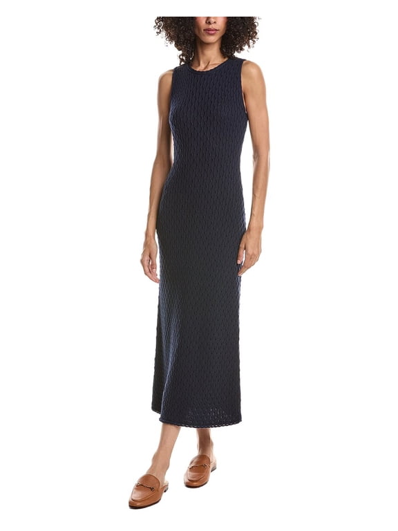 womens Textured Maxi Dress, s, Navy