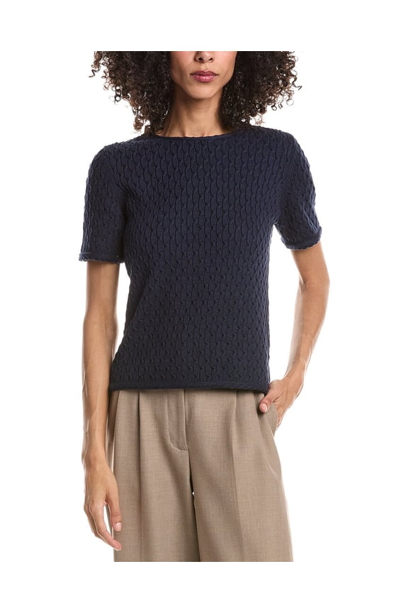 womens Textured T-Shirt, m, Navy