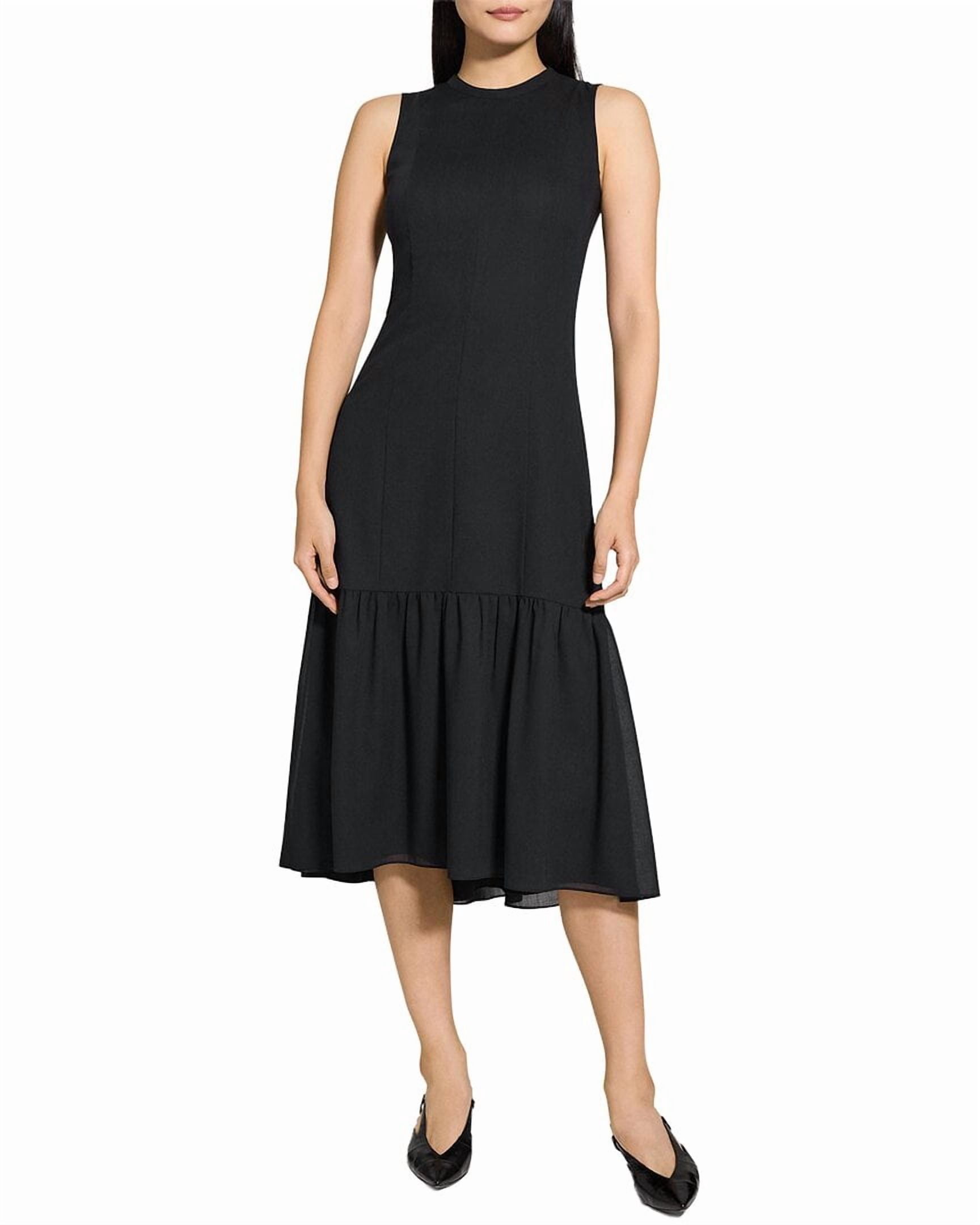 theory cocktail dress Gathered V-Neck Dress in Washed Twill | Maxi Dresses