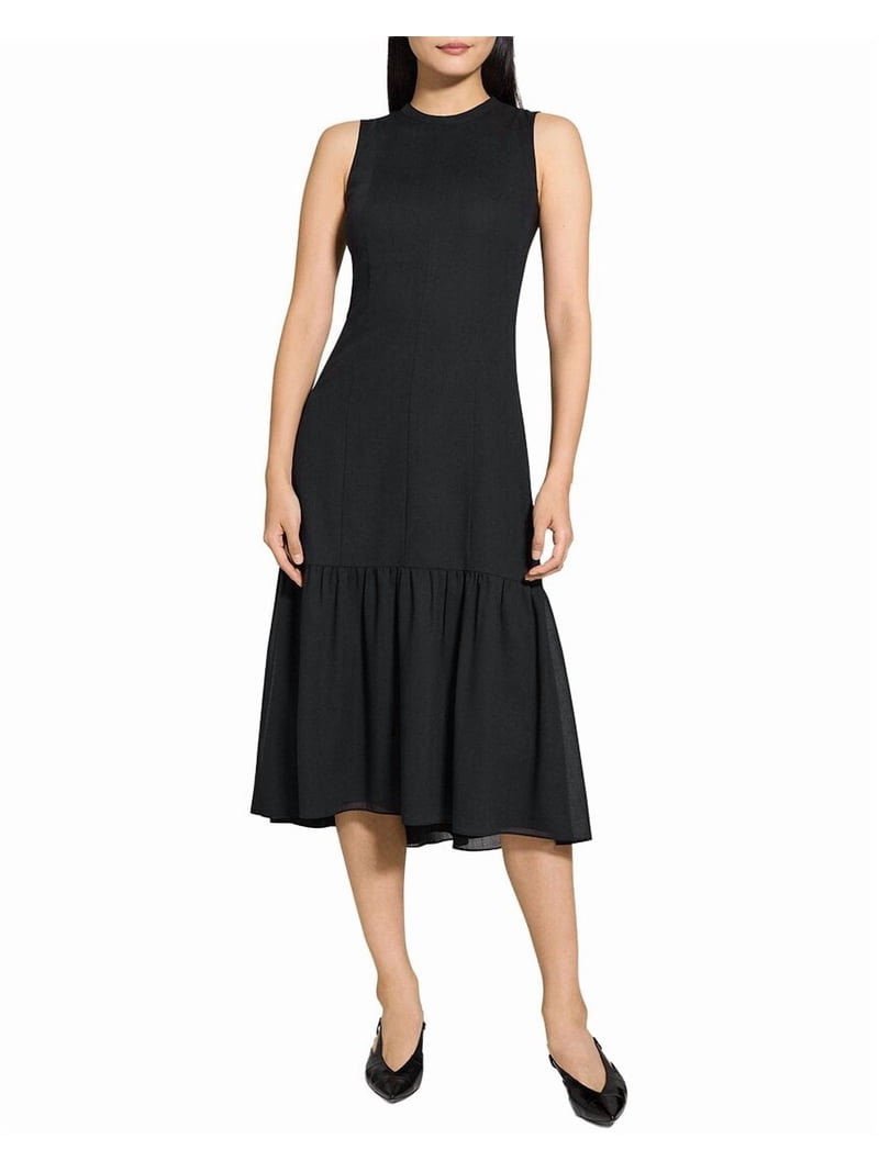 black tie high neck dress WEDTREND Women Bodycon Black Tie Dress With Slit High Neck Long Formal Dress