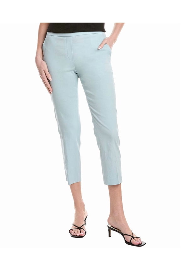 womens Treeca Linen-Blend Pant, 0, Blue