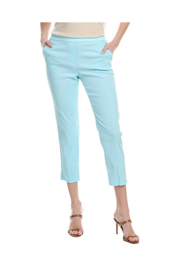 womens  Treeca Linen-Blend Pull On Pant, 0, Blue