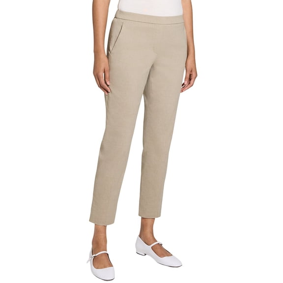 Theory womens Treeca Pull On Linen-Blend Pant, 2