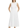 thumbnail image 1 of Theory womens  Volume Dart Linen-Blend Dress, 4, White, 1 of 3