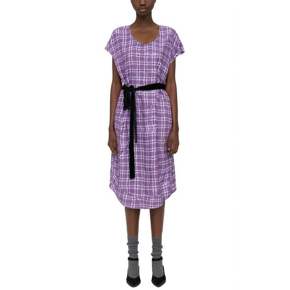 Theory womens Wrinkle Check Midi Dress, s