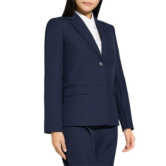 Theory womens  Zip Sleeve Wool-Blend Jacket, 4, Blue