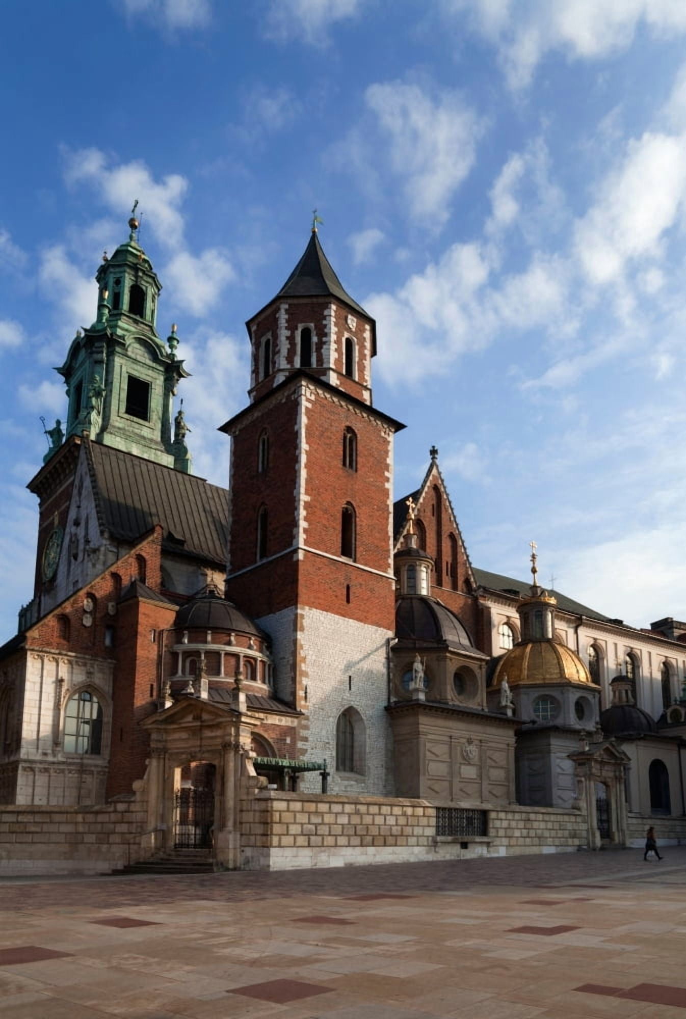 Ther Wawel Cathedral Tower and The domes above the Sigismund Chapel in the grounds of the 11th Century Royal Castle on Wawel Hill Krakow Poland Canvas Art - Panoramic Images (27 x 9)