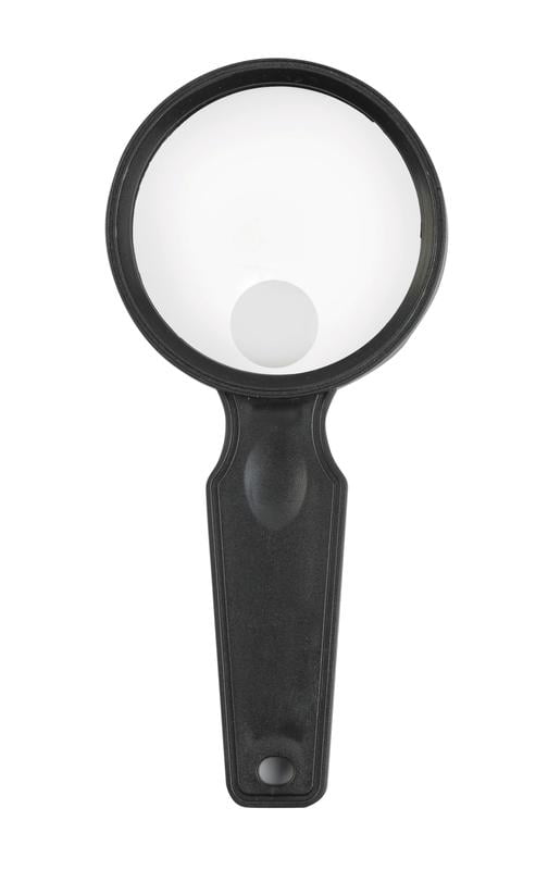 TheraCare 2.5X Handheld Magnifying Glass with 5X Spot Lens, Handheld Magnifier for Reading, Hobbies & Crafts, Scratch-Resistant, Lightweight, 2.75" Lens