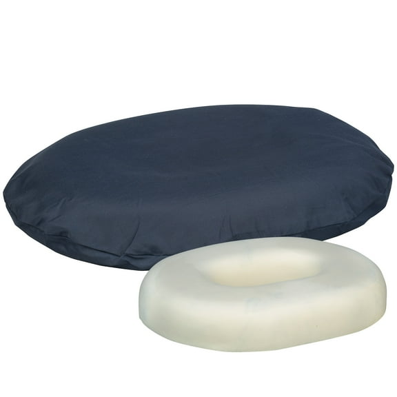 Thera|Care Sit-N-Cushion Contoured Ring Cushion | Puncture Resistant Polyurethane Foam | Removable Cover