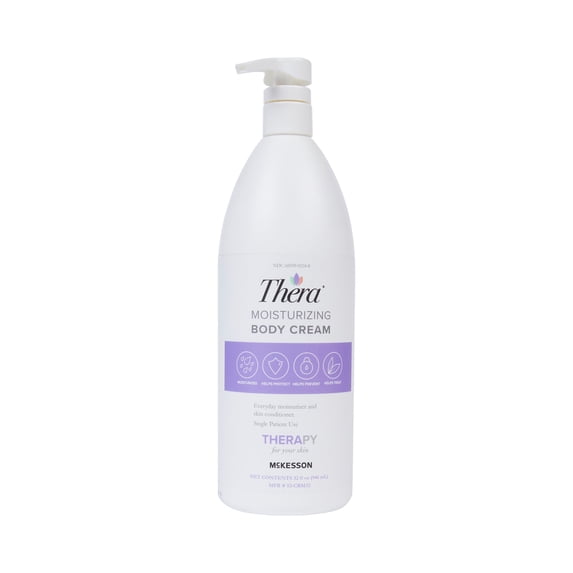 Thera Moisturizing Body Cream for Dry, Cracked Skin - Lavender Scent, 32 oz, 12 Ct
