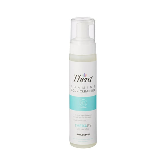 Thera Rinse-Free Foaming Body Cleanser for Hair and Skin - Scented, 9 oz, 12 Ct