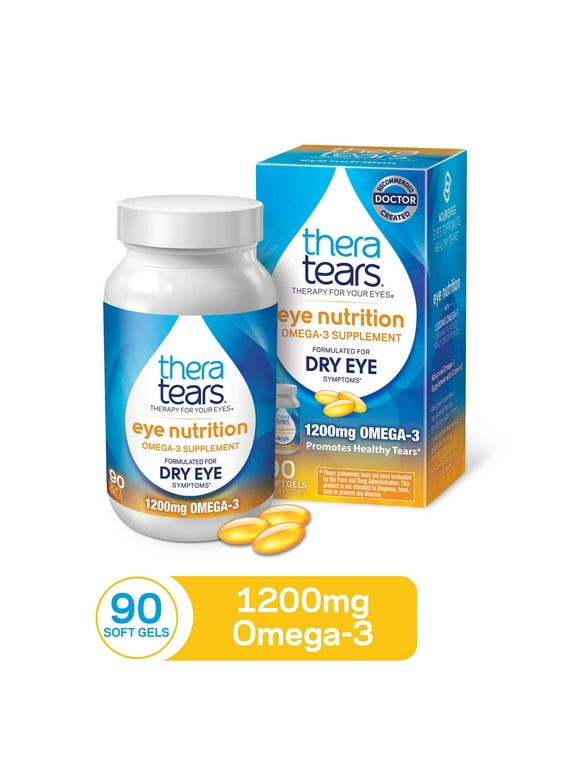 TheraTears Eye Nutrition 1200mg Advanced Flaxseed Omega-3 Supplement 90CT