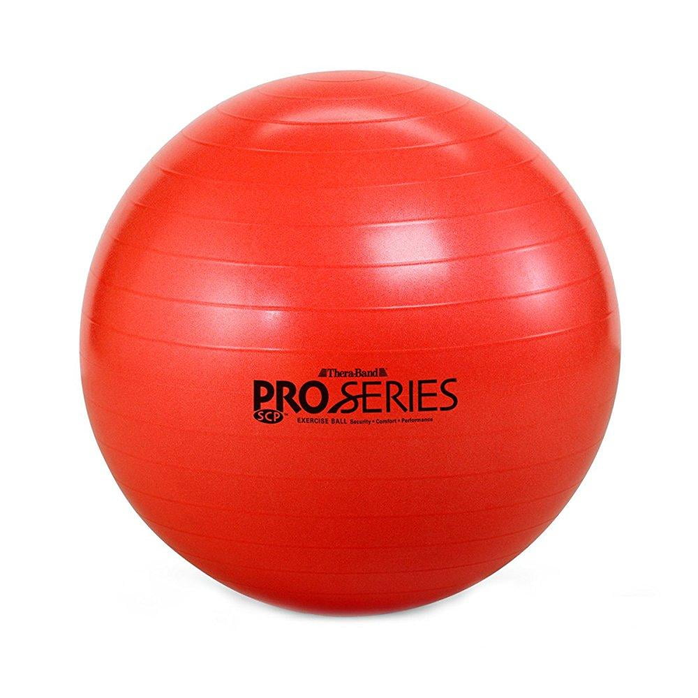 TheraBand Exercise and Stability Ball, Pro Series SCP Slow Deflate Burst Resistant, Red, 55cm