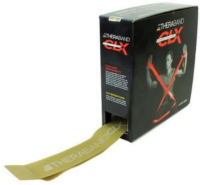 TheraBand Non-Latex CLX Consecutive Loops, 25 Yard Dispenser Box, Gold, Max, Elite