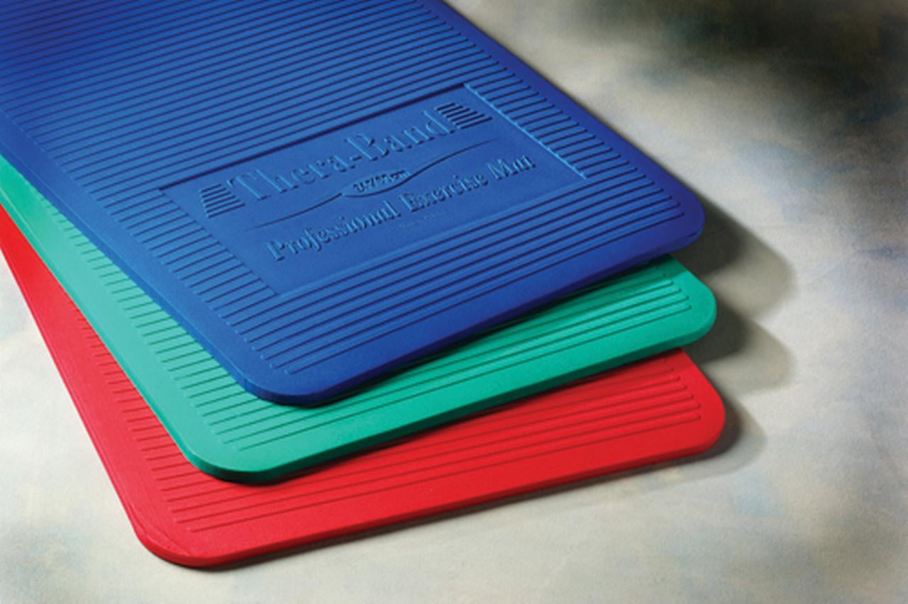 TheraBand Professional Floor Exercise Mat High Density 75 Inch Long 2 Foot Wide X .6 Inch Thick Blue Walmart Business Supplies