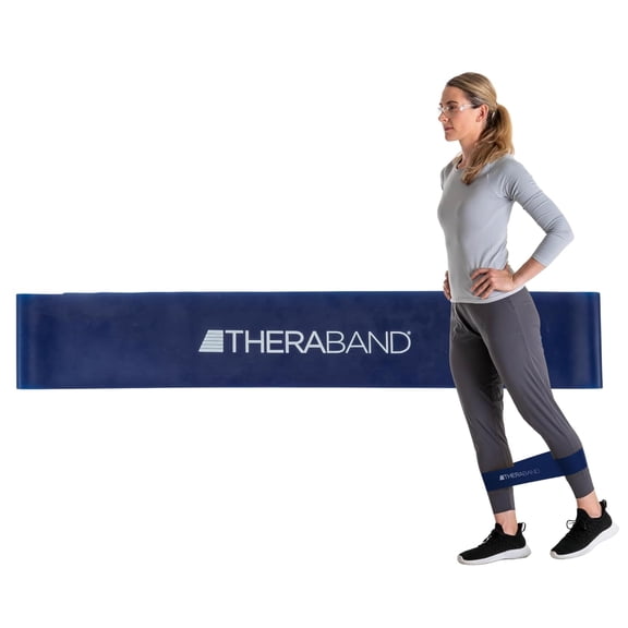 THERABAND Professional Latex Resistance Band Loop, 18 Inch, Blue, Extra Heavy, Advanced Level 1