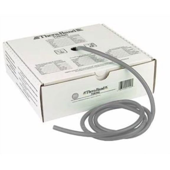 THERABAND Professional Latex Resistance Tubing, 25 Foot, Silver, Super Heavy, Advanced Level 2