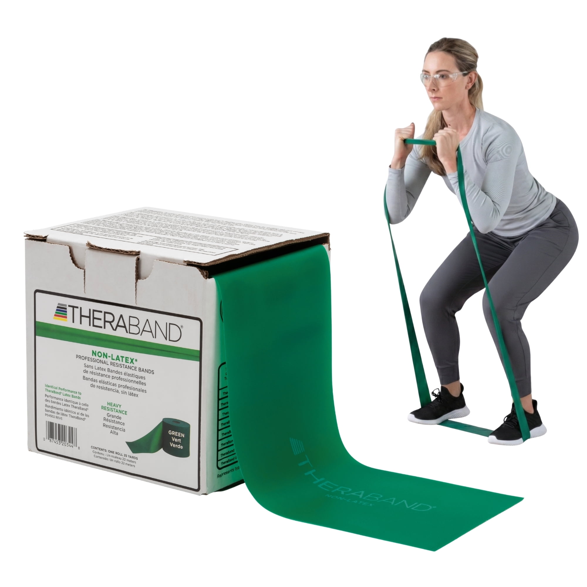 THERABAND Resistance Band Green, Heavy, 25-Yd Roll, Latex-Free Elastic Exercise Band for Physical Therapy, Yoga, Pilates, Stretching, Home Workouts, Cut-to-Length, Color-Coded Resistance Levels