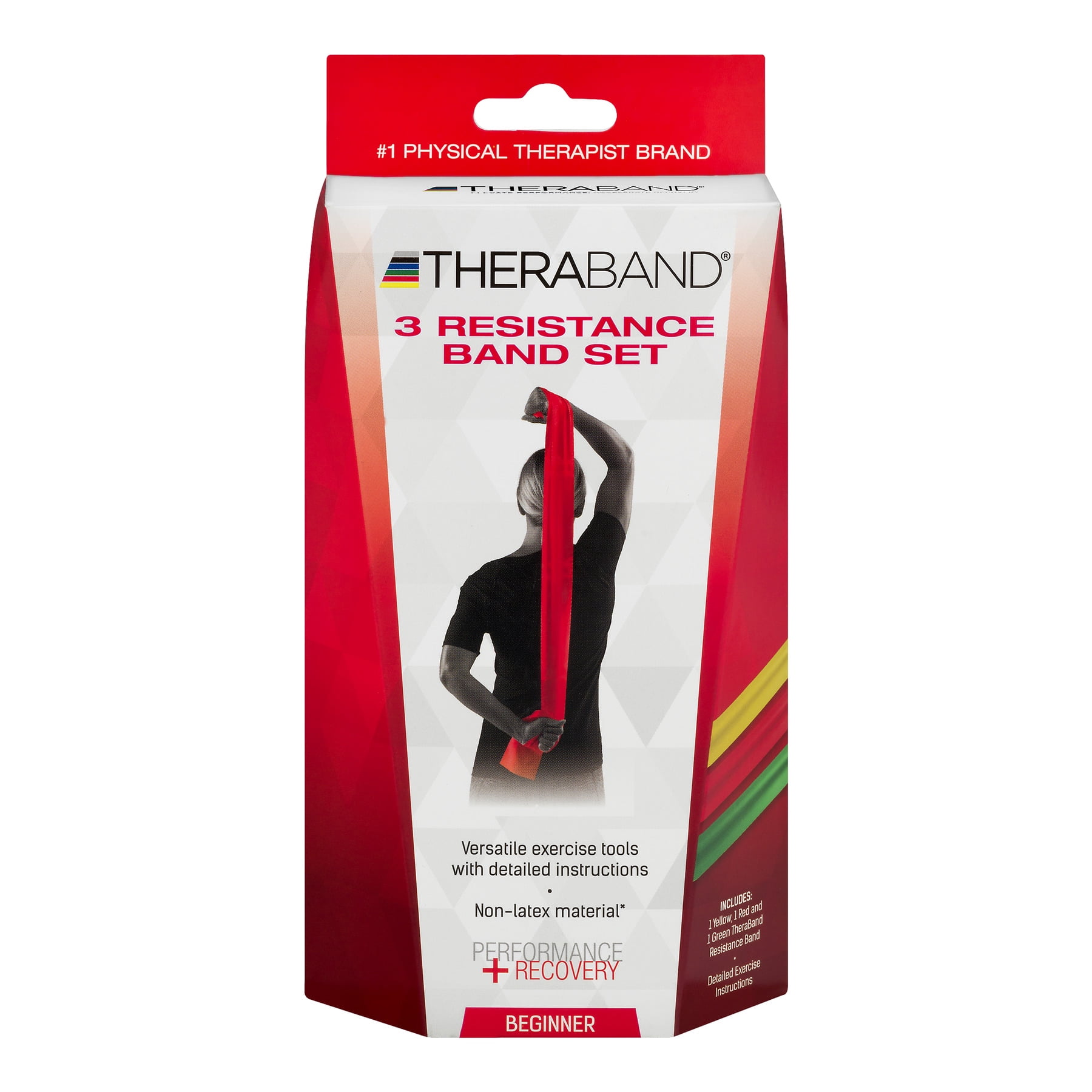 TheraBand Resistance Bands Set, Professional Non-Latex Elastic