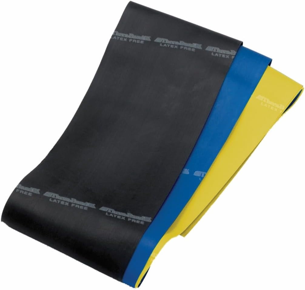 TheraBand Professional Pre-Cut Non-Latex Resistance Band 5' Yellow, Blue & Black