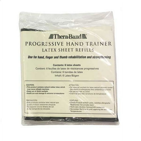 TheraBand Progressive Hand Trainer Refill, 6 Sheets, Red, Medium, Level 3