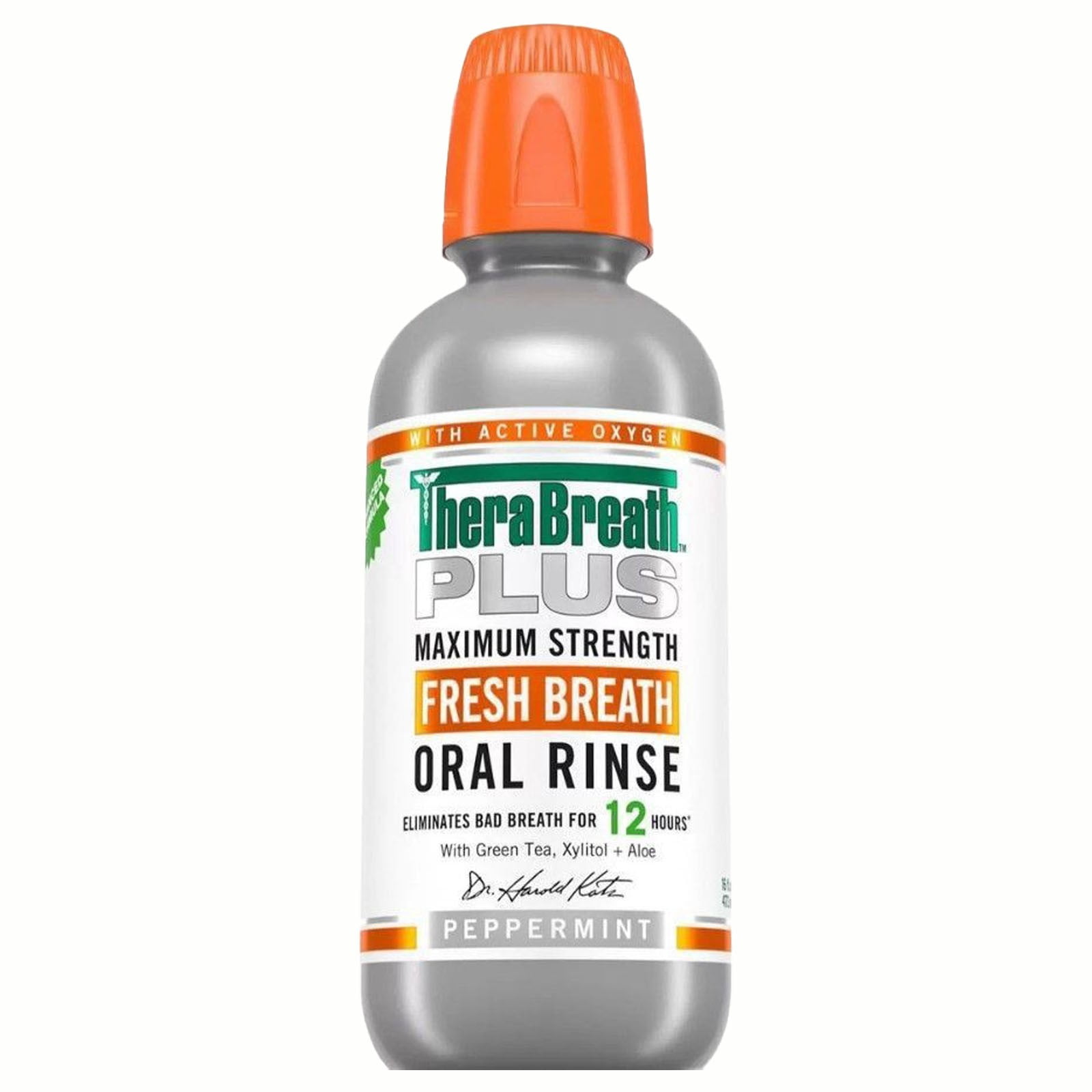 TheraBreath 12-Hour Plus Oral Rinse 473ml Mouthwash: Whitens Teeth Freshens Breath Cavities And Soothes Sensitive Teeth With Braces 12 Hour Plus Oral Rinse,Grey