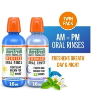 TheraBreath AM + PM Mouthwash Bundle, Morning & Overnight Rinses, 16 fl oz (2-Pack)