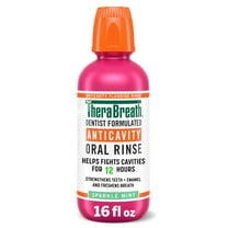TheraBreath Anticavity Alcohol-Free Mouthwash, Mouthrinse with Fluoride, Sparkle Mint, 16 fl oz