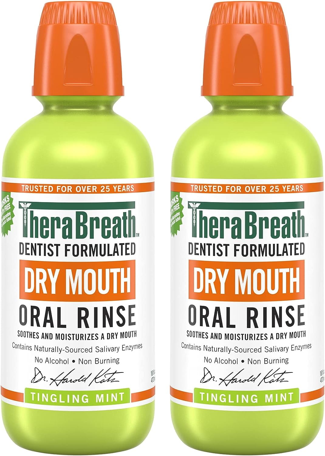 TheraBreath Dry Mouth Oral Rinse, Tingling Mint, Dentist Formulated, 16