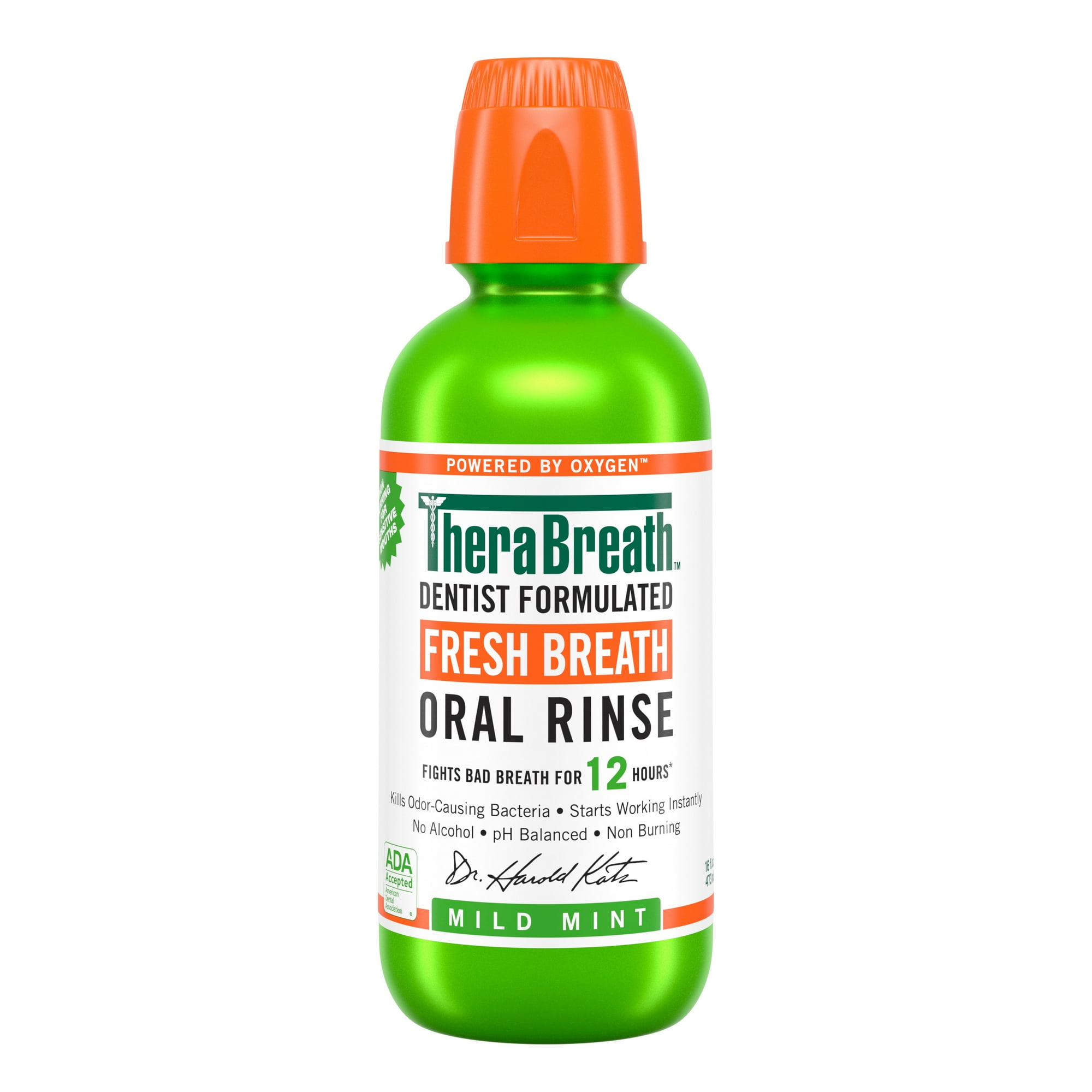 TheraBreath Fresh Breath Mouthwash Mild Mint Alcohol Free 16 fl oz TheraBreath Fresh Breath Mouthwash Mild Mint Alcohol Free 16 fl oz