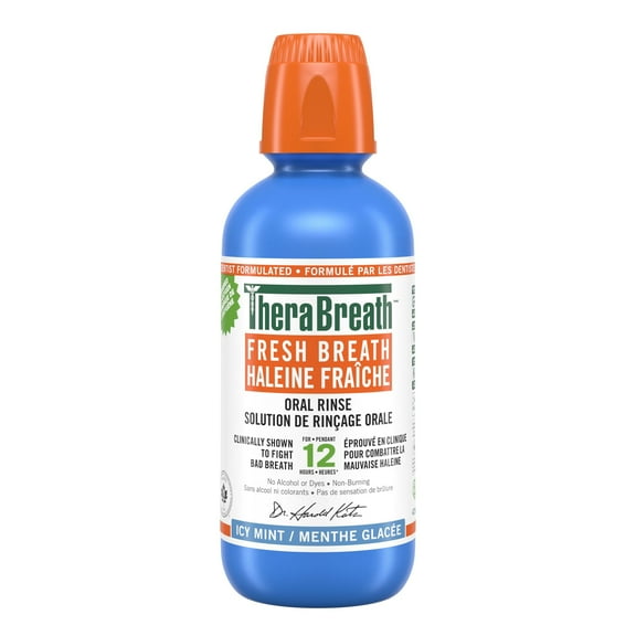 TheraBreath Fresh Breath Oral Rinse, Invigorating ICY Mint Flavor, 16 fl oz (473 ml)