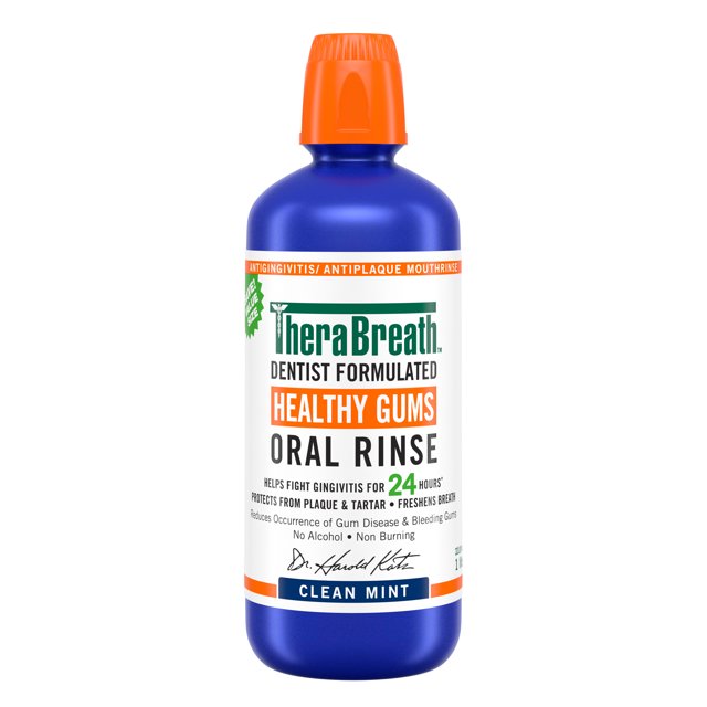 TheraBreath Healthy Gums Mouthwash, Clean Mint, Antigingivitis, 1 Liter ...