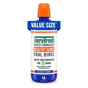 TheraBreath Healthy Gums Oral Rinse, Antigingivitis, Clean Mint Flavor, Dentist Formulated to Help Prevent Gingivitis and Support Gum Health, Alcohol Free, 1 Liter
