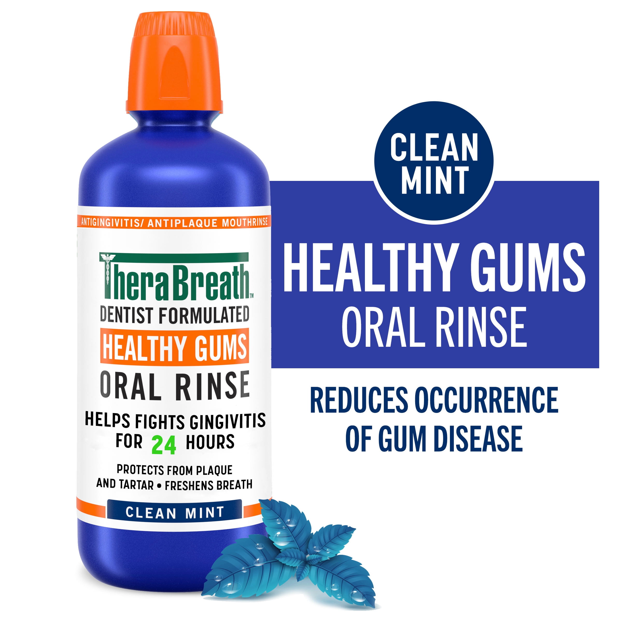 TheraBreath Healthy Gums Mouthwash Clean Mint Antigingivitis 1 Liter