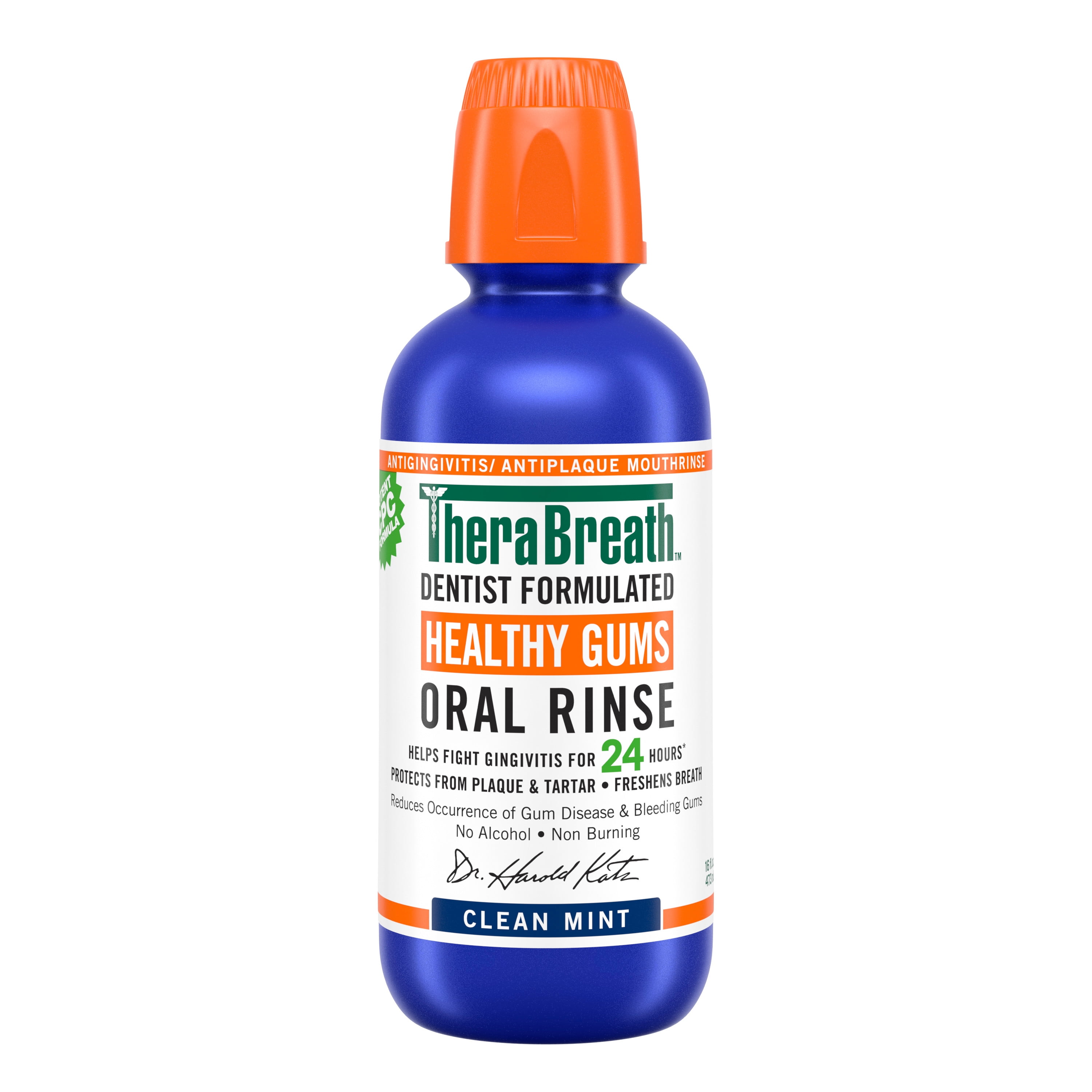 TheraBreath Healthy Gums Mouthwash, Clean Mint, Antigingivitis, 16 fl
