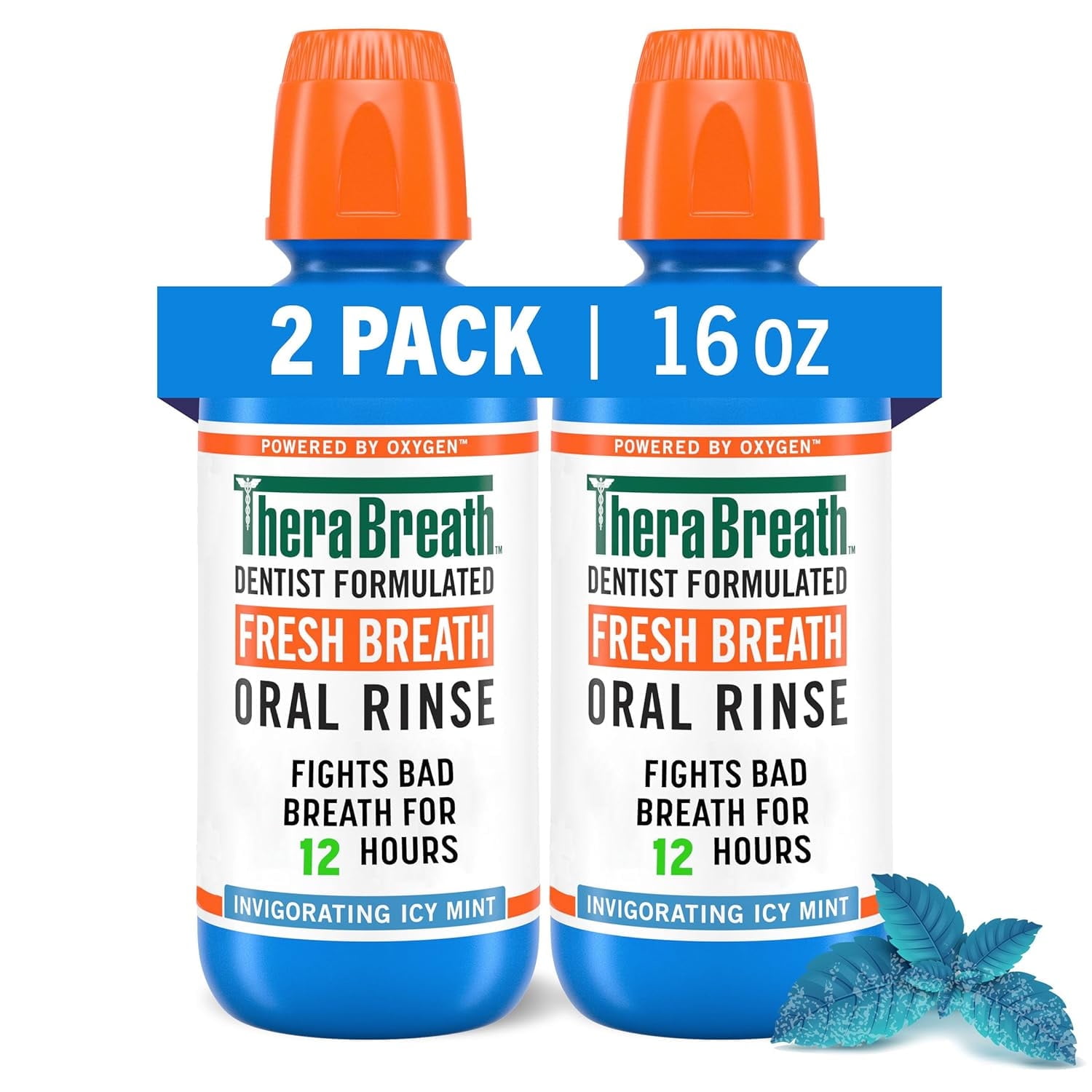 TheraBreath Healthy Gums Mouthwash Clean Mint, Antigingivitis, Dentist Formulated, 16 Fl Oz (2-Pack)