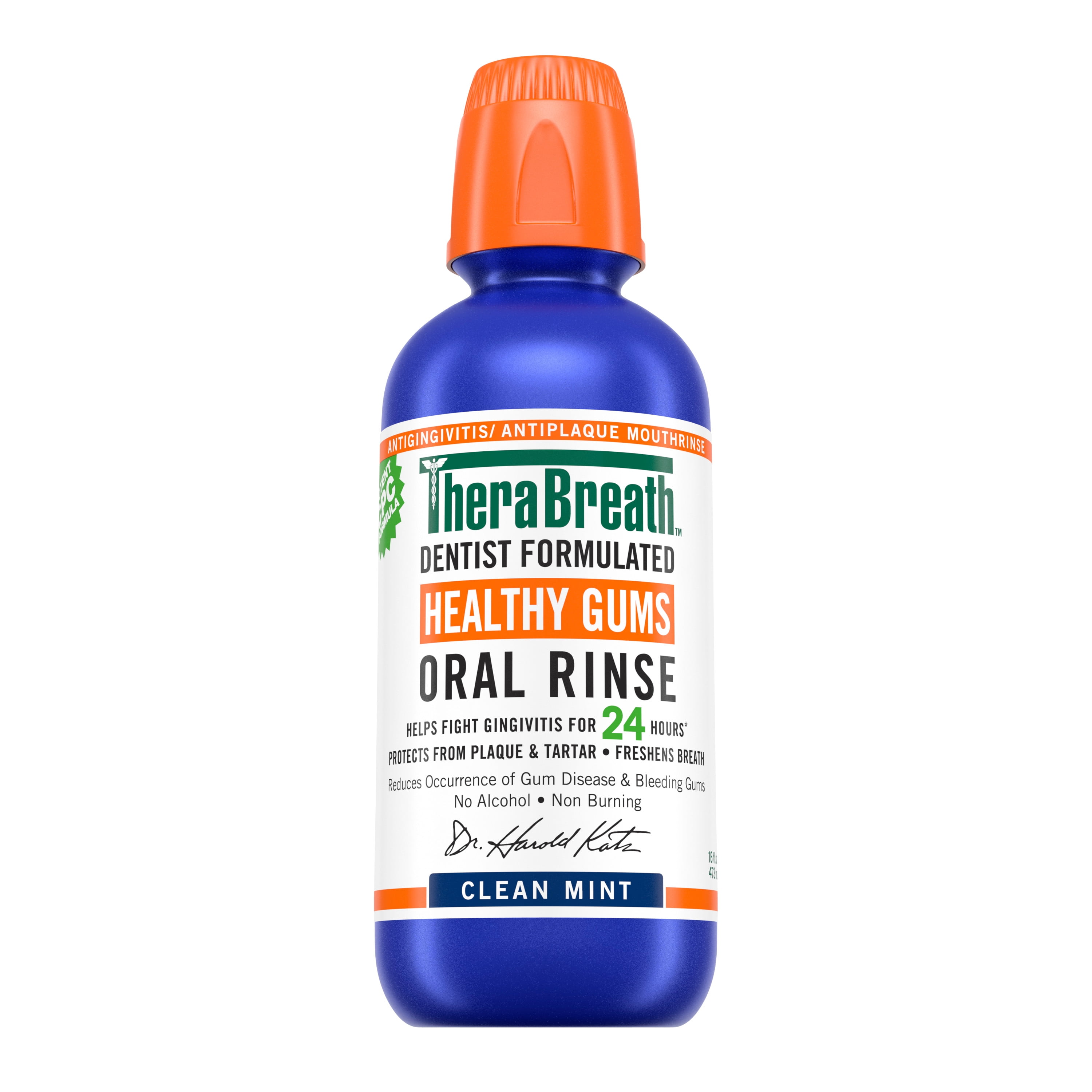 TheraBreath Healthy Gums Mouthwash, Clean Mint, Dentist Formulated, 16