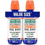 TheraBreath Healthy Gums Oral Rinse, Clean Mint Flavor, 16 fl oz, 2 Pack