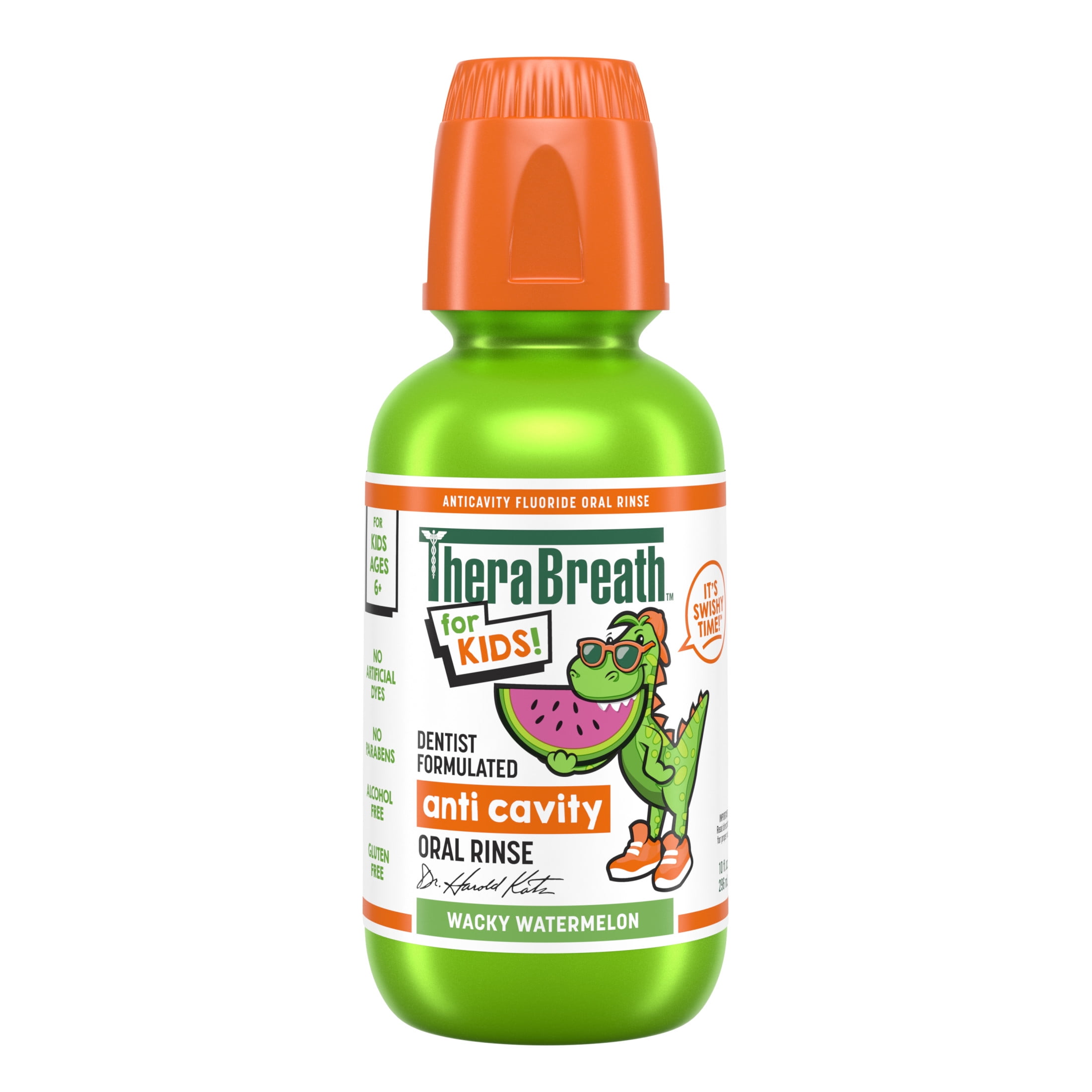 TheraBreath Kids Mouthwash with Fluoride, Organic Wacky Watermelon, Anticavity, 10 fl oz