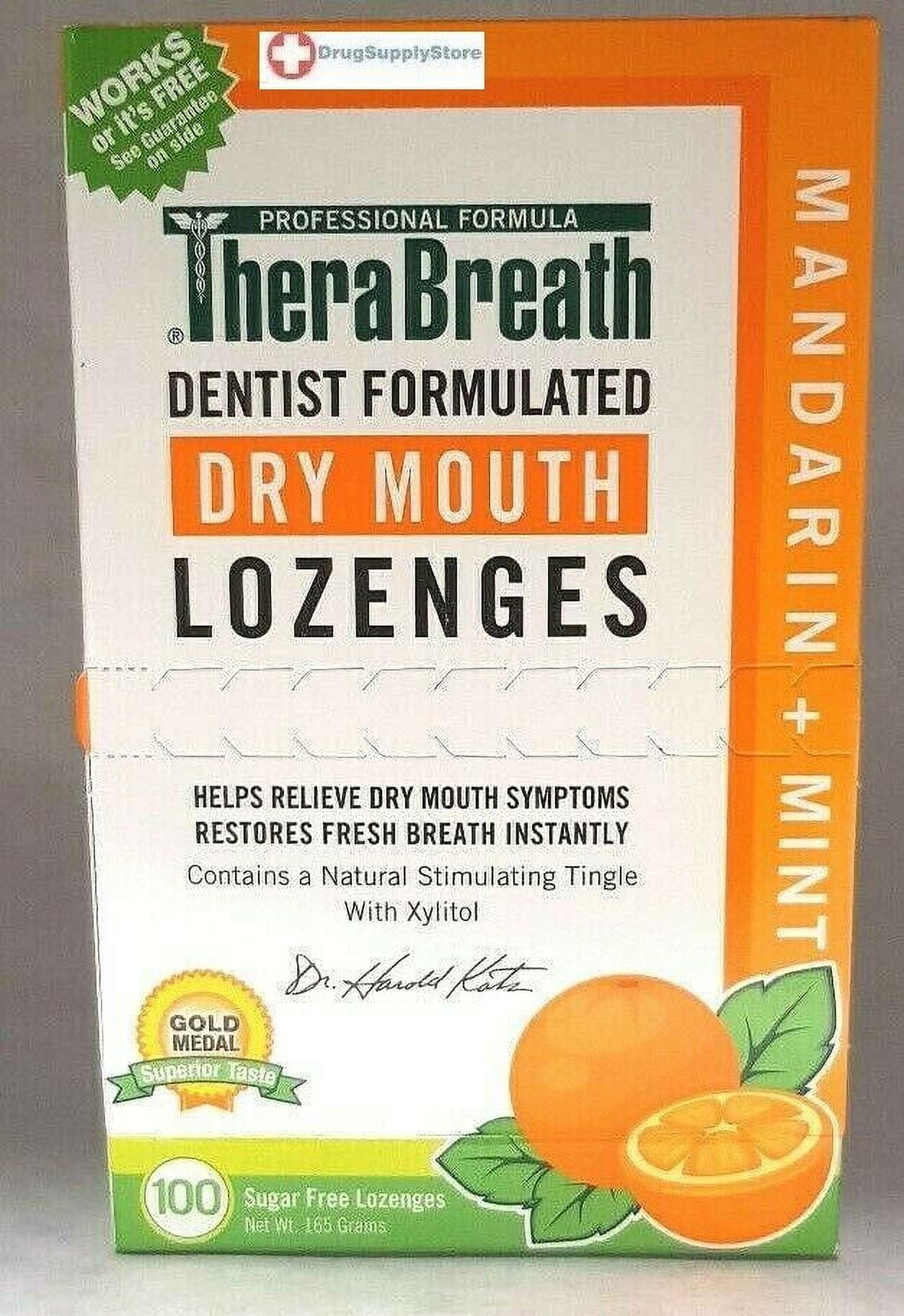 TheraBreath Mouth Wetting Lozenges Mandarin Mint 100 ea for dry mouth